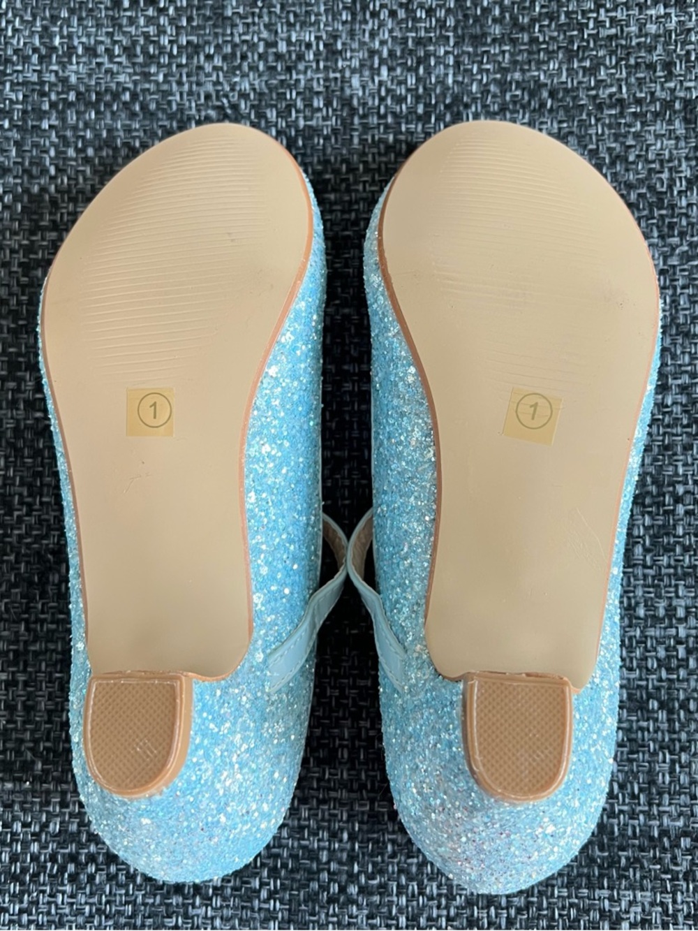 NWT Kailee Light Blue Rock Glitter Mary Jane Heels Size 1 - Picture 9 of 9